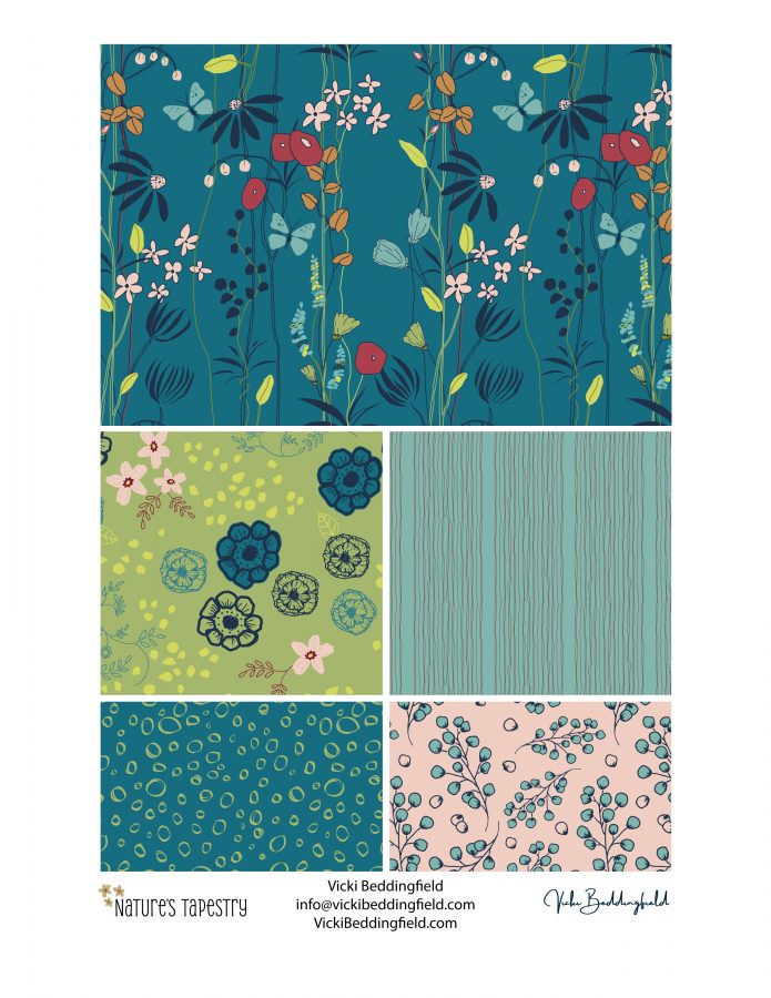 Nature's Tapestry Teal complete collection sell sheet